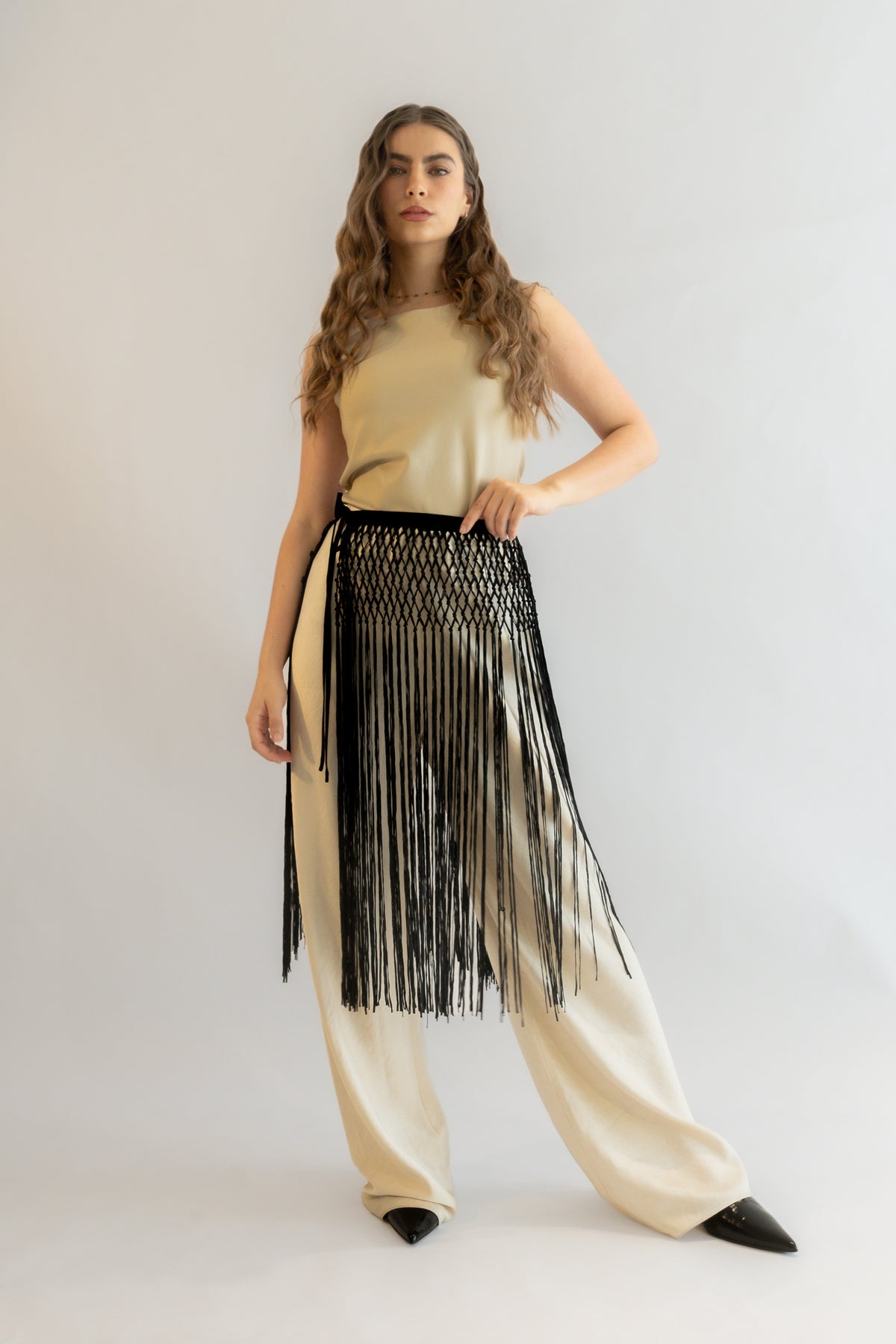 Kayal Fringe Signature Belt black