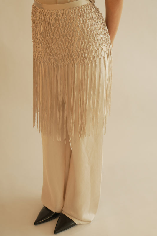 Kayal Fringe Signature Belt Ivory